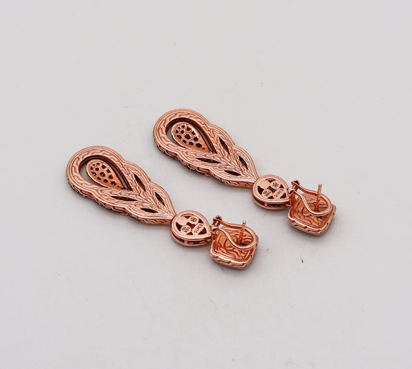 -John Hardy Cinta Dangle Earrings In 18Kt Gold With Spinel Zircon And Diamonds