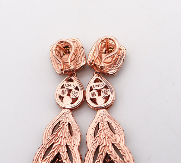 -John Hardy Cinta Dangle Earrings In 18Kt Gold With Spinel Zircon And Diamonds