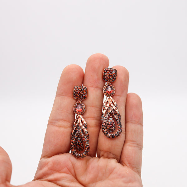 -John Hardy Cinta Dangle Earrings In 18Kt Gold With Spinel Zircon And Diamonds