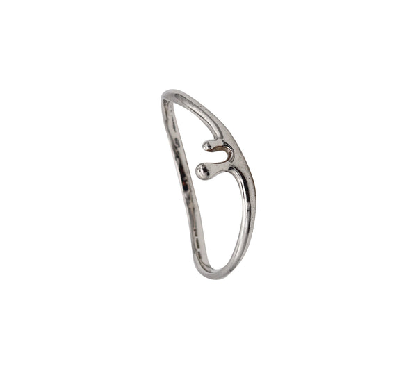 -Angela Cummings 1995 Studio Twisted Sculptural Bangle In .925 Sterling Silver