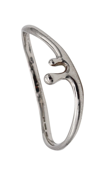 -Angela Cummings 1995 Studio Twisted Sculptural Bangle In .925 Sterling Silver