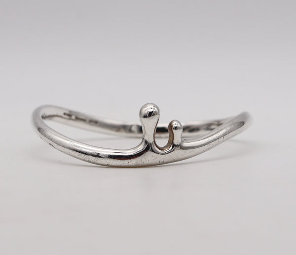 -Angela Cummings 1995 Studio Twisted Sculptural Bangle In .925 Sterling Silver