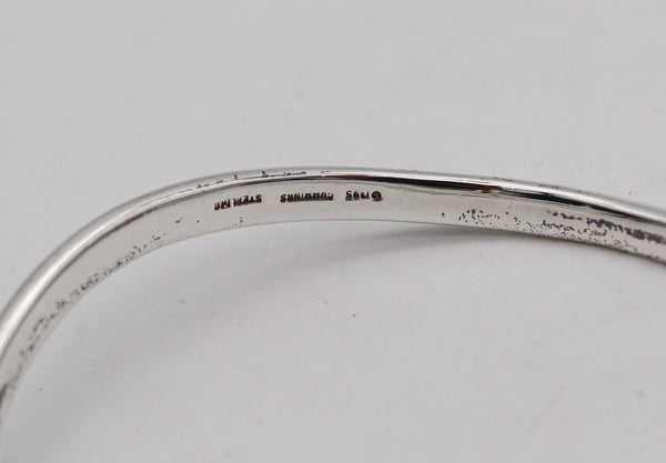 -Angela Cummings 1995 Studio Twisted Sculptural Bangle In .925 Sterling Silver