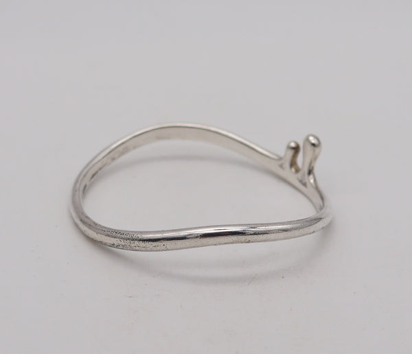 -Angela Cummings 1995 Studio Twisted Sculptural Bangle In .925 Sterling Silver