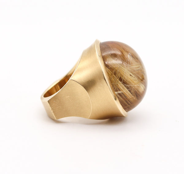 ANN ZIFF Tamsen Z Sculptural Artist Ring In 18Kt Yellow Gold With Rutilated Quartz
