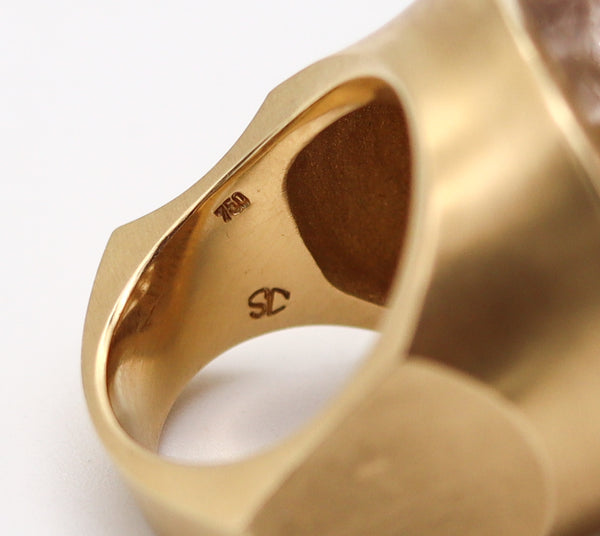 ANN ZIFF Tamsen Z Sculptural Artist Ring In 18Kt Yellow Gold With Rutilated Quartz