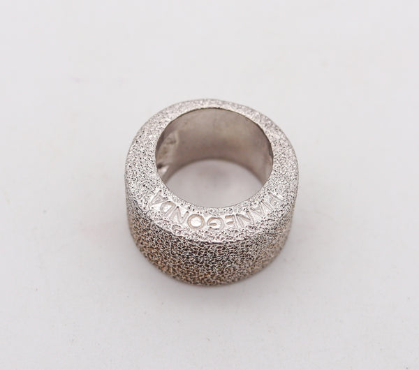 -Pianegonda Sculptural Band Ring In Solid Textured .925 Sterling Silver