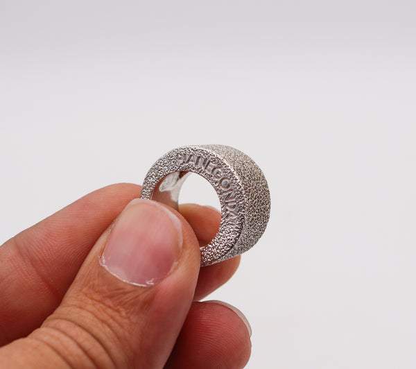 -Pianegonda Sculptural Band Ring In Solid Textured .925 Sterling Silver