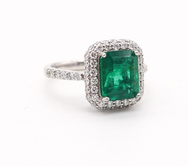 SHEFFIELD'S & SONS Cocktail Ring In 18Kt Gold With 4.00 Ctw In Emerald And Diamonds