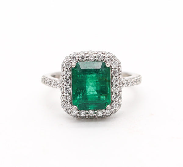 SHEFFIELD'S & SONS Cocktail Ring In 18Kt Gold With 4.00 Ctw In Emerald And Diamonds