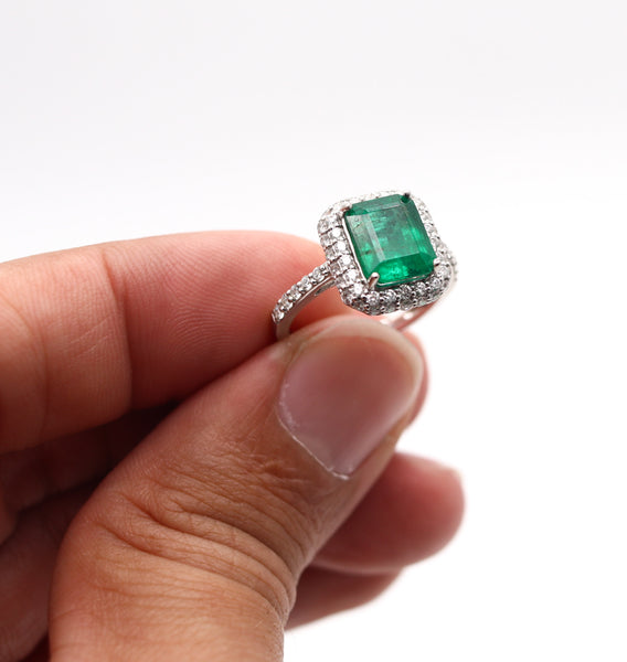 SHEFFIELD'S & SONS Cocktail Ring In 18Kt Gold With 4.00 Ctw In Emerald And Diamonds