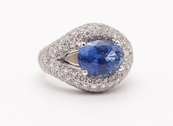 MAUBOUSSIN Paris Cocktail Ring In 18Kt Gold With 6.58 Ctw Sapphire & Diamonds