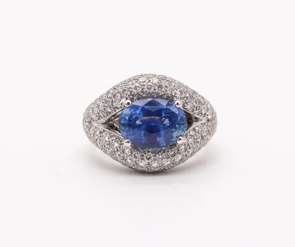 MAUBOUSSIN Paris Cocktail Ring In 18Kt Gold With 6.58 Ctw Sapphire & Diamonds