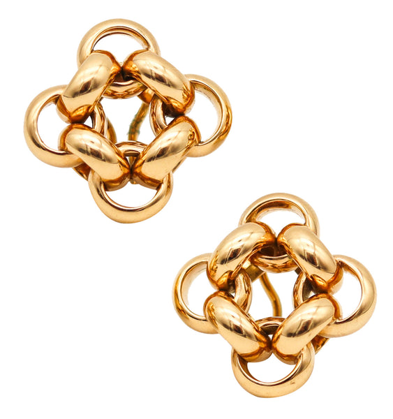 GUCCI Firenze Large Horse Bit Clips On Earrings In Solid 18Kt Yellow Gold