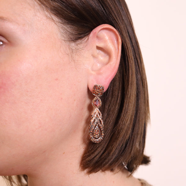 -John Hardy Cinta Dangle Earrings In 18Kt Gold With Spinel Zircon And Diamonds