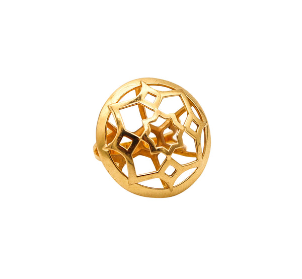 TIFFANY & CO. 1980 By Paloma Picasso Zellige Geometric Ring In 18Kt Yellow Gold