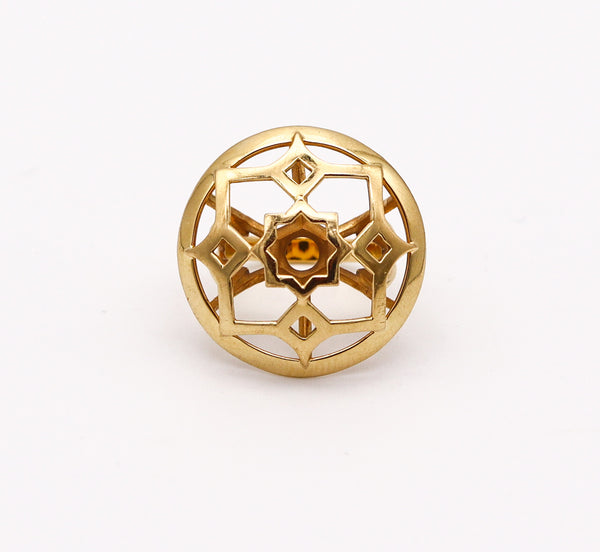 TIFFANY & CO. 1980 By Paloma Picasso Zellige Geometric Ring In 18Kt Yellow Gold