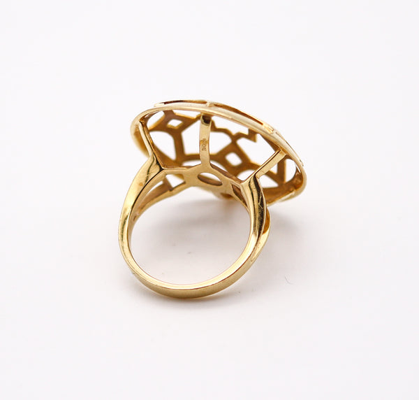 TIFFANY & CO. 1980 By Paloma Picasso Zellige Geometric Ring In 18Kt Yellow Gold