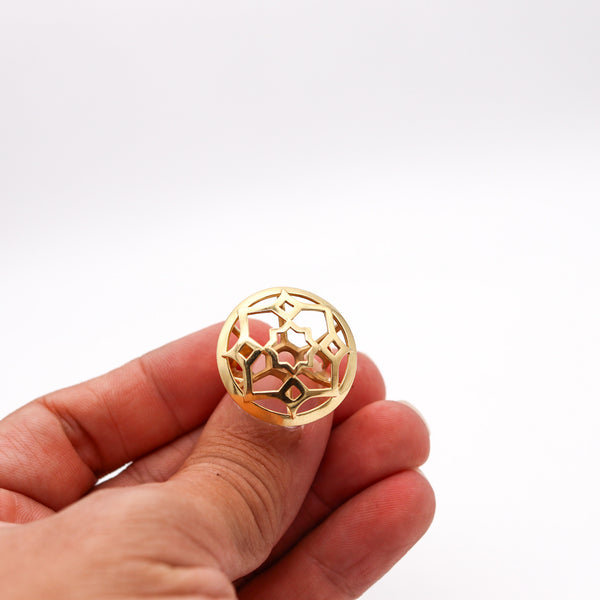 TIFFANY & CO. 1980 By Paloma Picasso Zellige Geometric Ring In 18Kt Yellow Gold