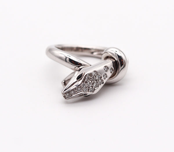 BOUCHERON Paris Serpent-Kaa Ring In 18Kt White Gold With VS Diamonds