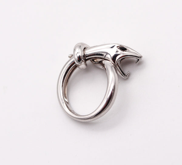 BOUCHERON Paris Serpent-Kaa Ring In 18Kt White Gold With VS Diamonds