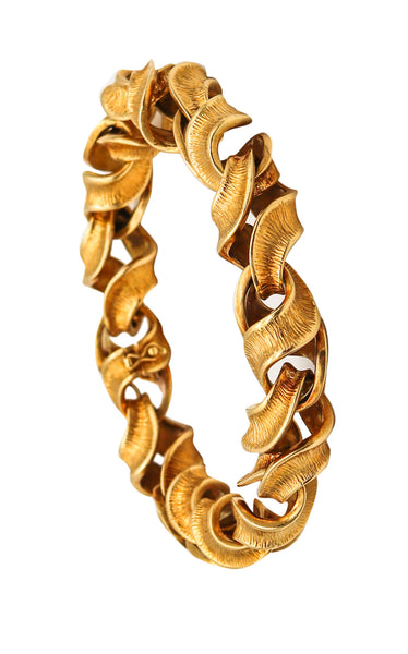 -Riccardo Masella 1960 Modernist Twisted Bracelet In Solid 18Kt Yellow Gold