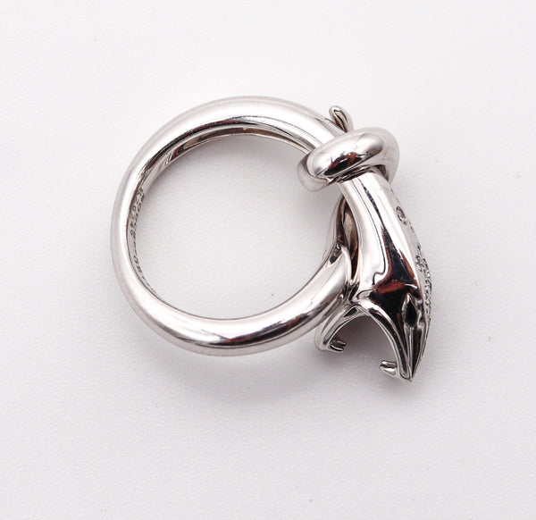 BOUCHERON Paris Serpent-Kaa Ring In 18Kt White Gold With VS Diamonds