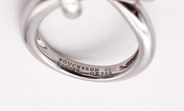 BOUCHERON Paris Serpent-Kaa Ring In 18Kt White Gold With VS Diamonds
