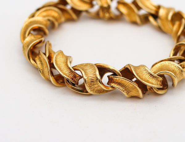-Riccardo Masella 1960 Modernist Twisted Bracelet In Solid 18Kt Yellow Gold