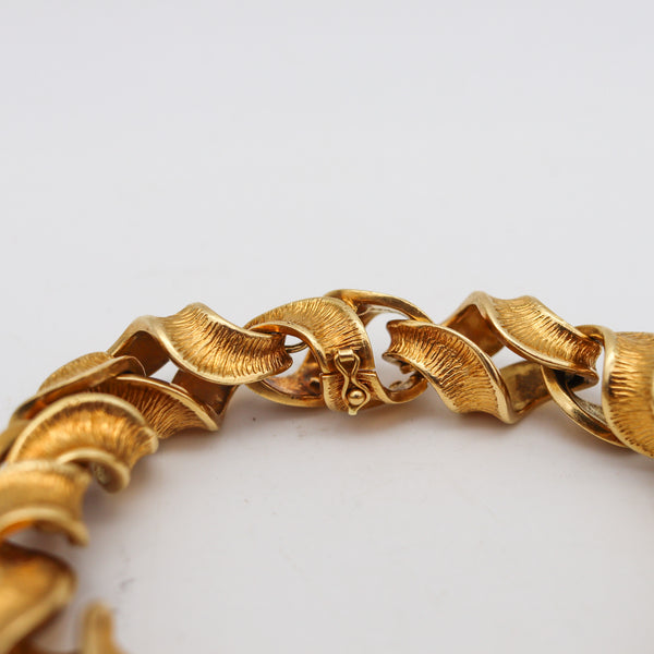-Riccardo Masella 1960 Modernist Twisted Bracelet In Solid 18Kt Yellow Gold