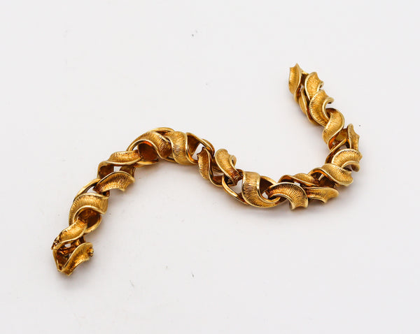 -Riccardo Masella 1960 Modernist Twisted Bracelet In Solid 18Kt Yellow Gold