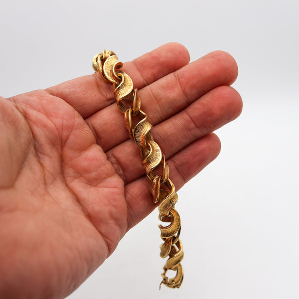 -Riccardo Masella 1960 Modernist Twisted Bracelet In Solid 18Kt Yellow Gold
