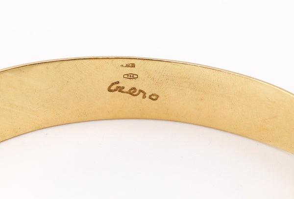 CLETO MUNARI 1980 Sculptural Geometric Cuff In 18Kt Yellow Gold With Lapis Lazuli