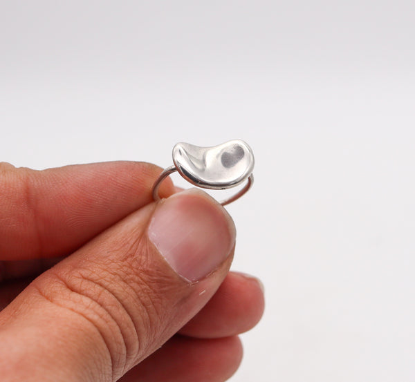-Tiffany & Co 1985 Elsa Peretti Rare Kinetic Bean Ring In Solid .925 Sterling Silver