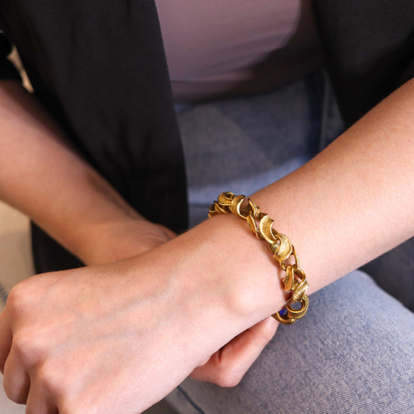 -Riccardo Masella 1960 Modernist Twisted Bracelet In Solid 18Kt Yellow Gold