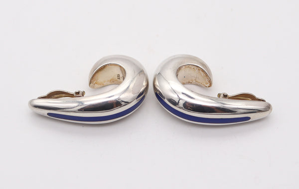 ZINA BEVERLY HILLS Enamelled clips-on hoops Earrings In .925 Sterling Silver