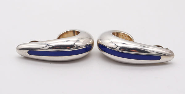 ZINA BEVERLY HILLS Enamelled clips-on hoops Earrings In .925 Sterling Silver