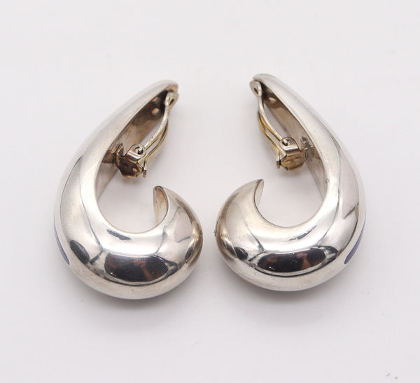 ZINA BEVERLY HILLS Enamelled clips-on hoops Earrings In .925 Sterling Silver
