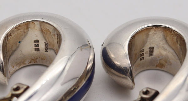 ZINA BEVERLY HILLS Enamelled clips-on hoops Earrings In .925 Sterling Silver