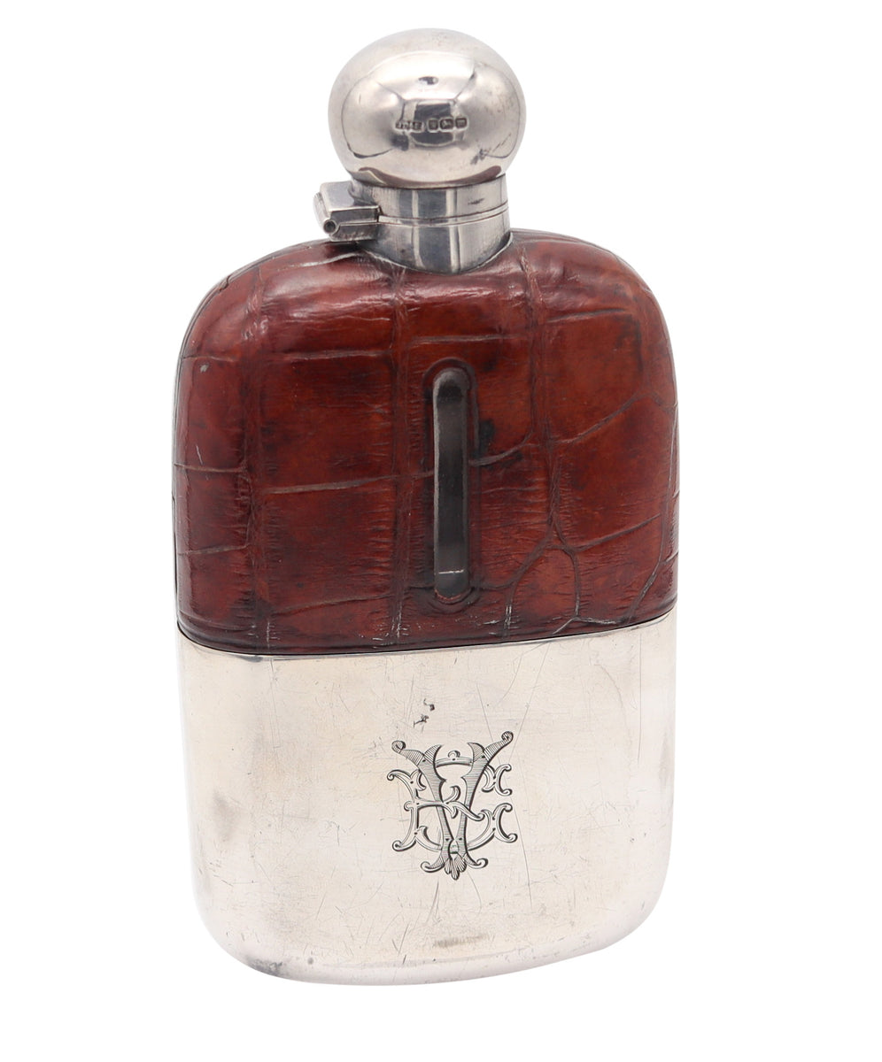 JAMES DIXON & SONS 1904 Sheffield Large Liquor Flask In .925