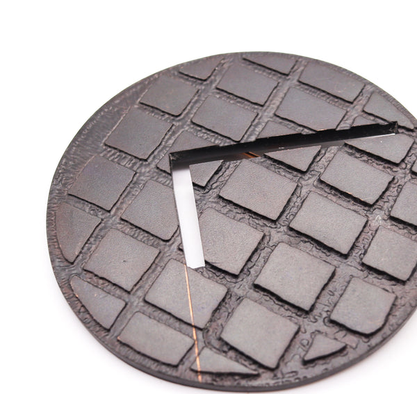 -Thomas Gentille 1970 Geometric Linear Pendant Brooch In Bronze And 18kt Gold