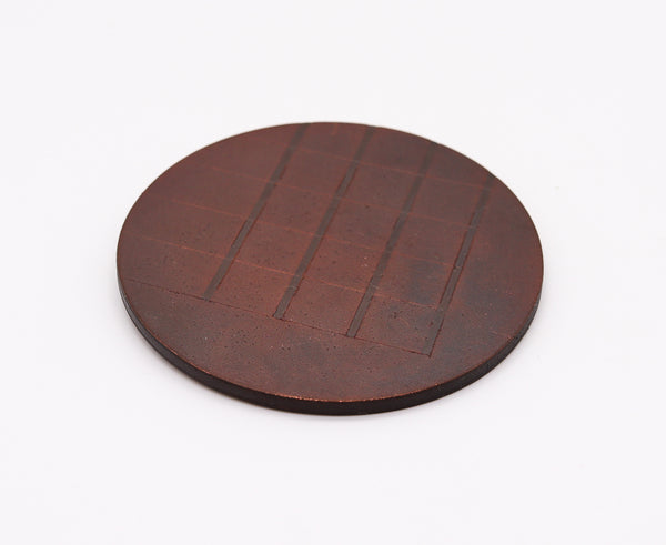 -Thomas Gentille 1970 Geometric Round Pendant Brooch In 18kt Gold And Bronze