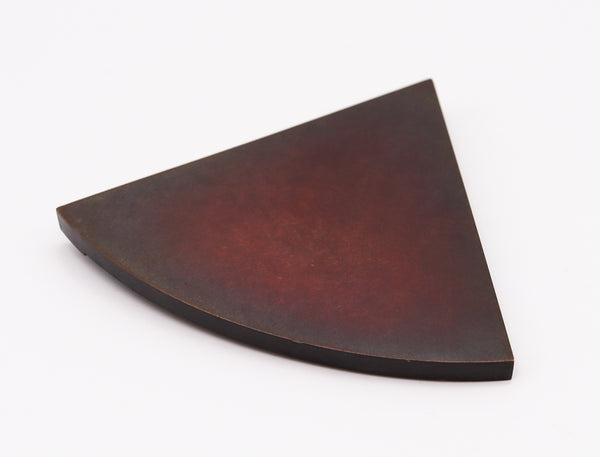 -Thomas Gentille 1970 Geometric Triangular Pendant Brooch In 18kt Gold And Bronze