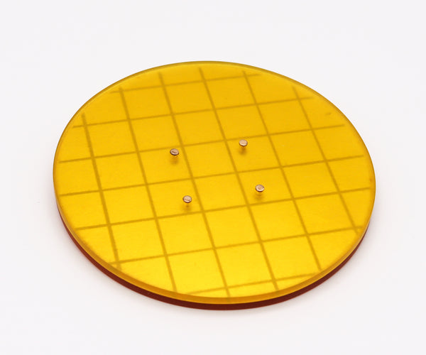 -Thomas Gentille 1970 Yellow Geometric Pendant Brooch In 18kt Gold Bronze And Lucite