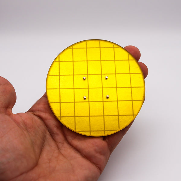 -Thomas Gentille 1970 Yellow Geometric Pendant Brooch In 18kt Gold Bronze And Lucite