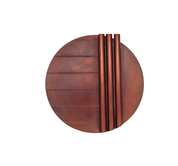 -Thomas Gentille 1970 Geometric Tubular Pendant Brooch In 18kt Gold Bronze And Copper