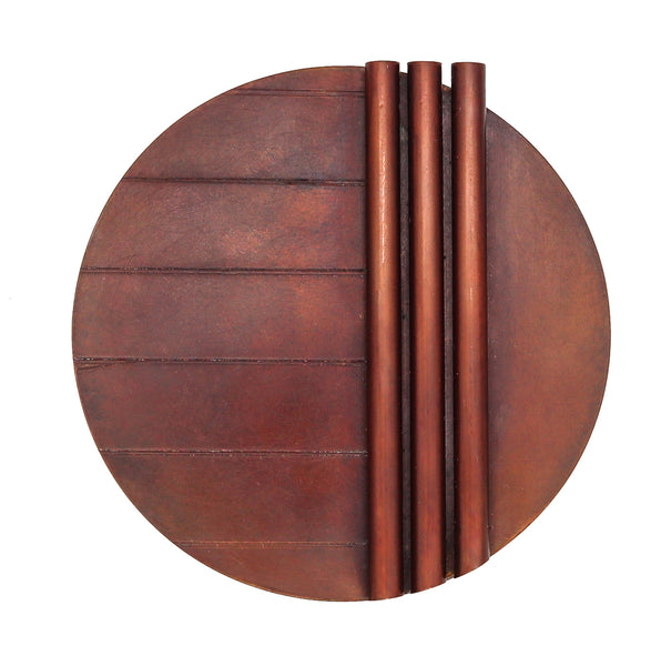 -Thomas Gentille 1970 Geometric Tubular Pendant Brooch In 18kt Gold Bronze And Copper