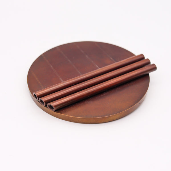 -Thomas Gentille 1970 Geometric Tubular Pendant Brooch In 18kt Gold Bronze And Copper