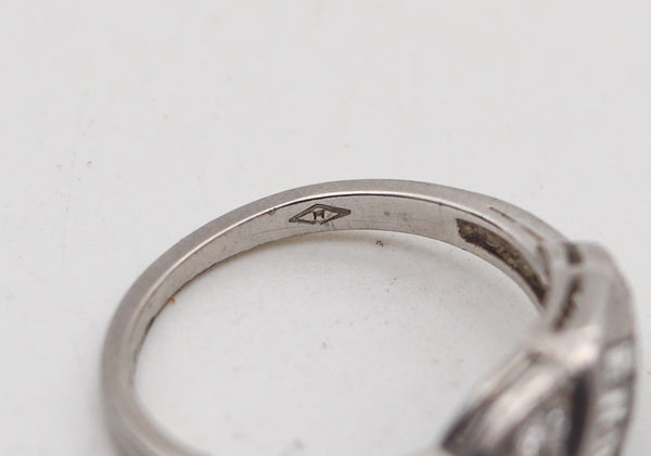 -Hartzberg & Co. 1930 Art Deco Band Ring In Platinum With VS Diamonds