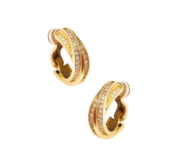 CARTIER Paris Trinity Earrings In 18Kt Yellow Gold With 1.64 Cwt. In Diamonds